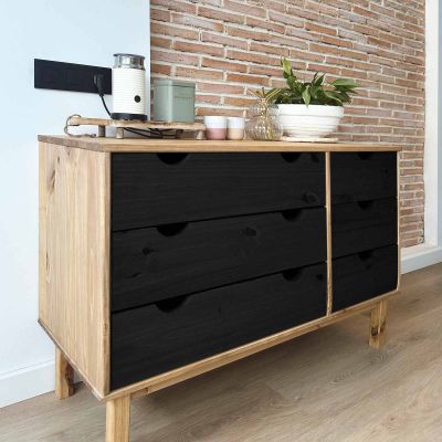 vidaXL Zásuvkový kabinet so zásuvkou OTTA Čierna 111 x 43 x 73,5 cm