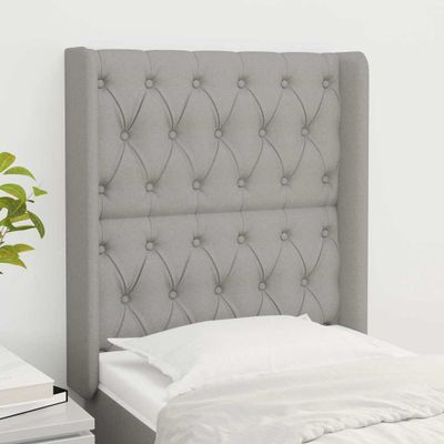 vidaXL Čelo postele so záhybmi bledosivé 83x16x118/128 cm látka