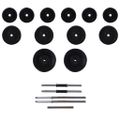 vidaXL Stojan na drepy so sadou činiek barbell a dumbbell 30,5 kg