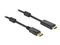 Kábel adaptéra - DisplayPort so zástrčkami (samec) uzamykací do HDMI so zástrčkami (samec) - 7 m - trojnásobne tienený - čierna - pasívny