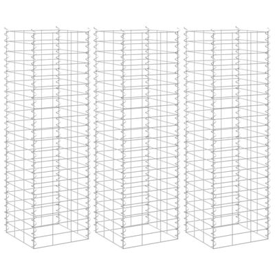 vidaXL Gabiónové vyvýšené záhony 3 ks 30x30x100 cm, železo