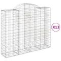 vidaXL Oblúkové gabiónové koše 13 ks 200x50x160/180 pozinkované železo