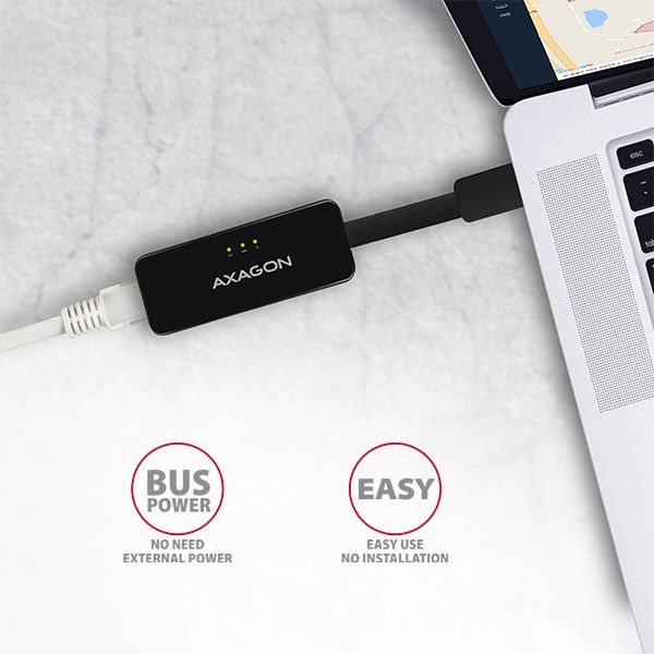 AXAGON ADE-XR, USB 2.0 - Rýchlostná sieťová karta Fast Ethernet, automatická inštalácia, čierna