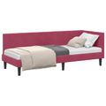 vidaXL Rohový rám postele Víno červené 80 cm x 200 cm Zamat