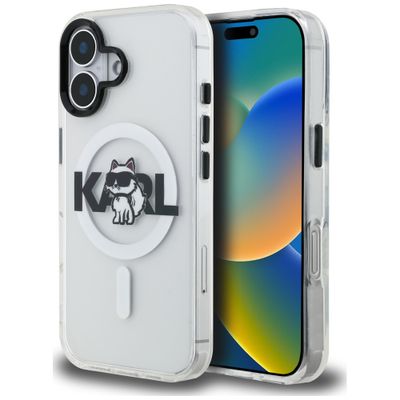 Puzdro Karl Lagerfeld pre iPhone 17 6,1" IML Choupette Sketch Logo MagSafe priehľadné