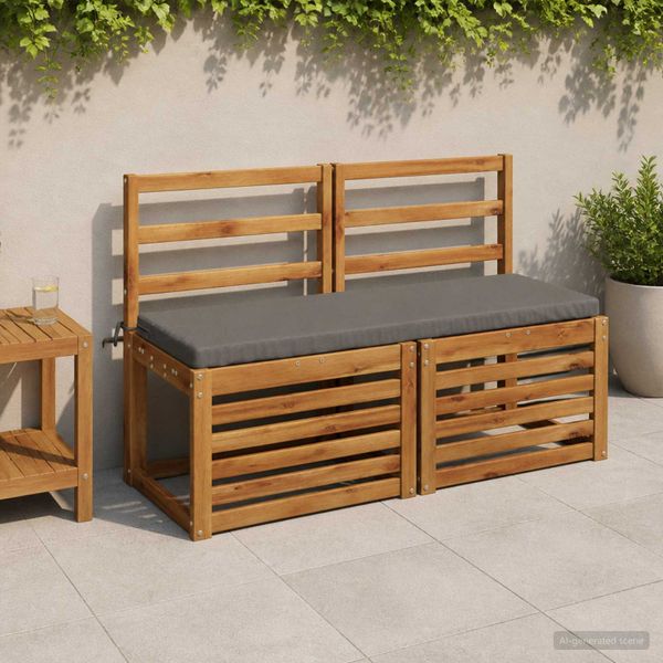 vidaXL Vankúš na lavičku SOEST 100% polyester Sivá 110 x 40 x 5 cm