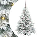 vidaXL Umelý vianočný stromček s 150 LED-i Biela 120 cm PE a PVC