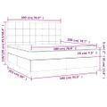vidaXL Posteľný rám boxspring s matracom tmavosivý 180x200 cm zamat
