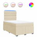 vidaXL Boxspring posteľ s matracom krémová 120x190 cm látka