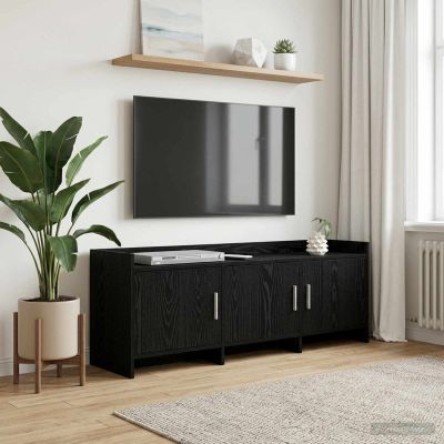 vidaXL TV skrinka 130 x 33 x 47 cm Čierny dub Kompozitné drevo