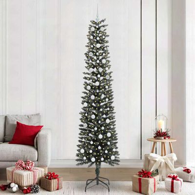 vidaXL Umelý vianočný stromček Zelená 240 cm PVC, plast a oceľ