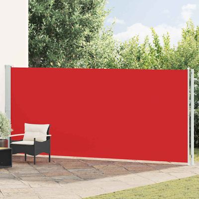 vidaXL Zaťahovacia bočná markíza 180x600 cm červená