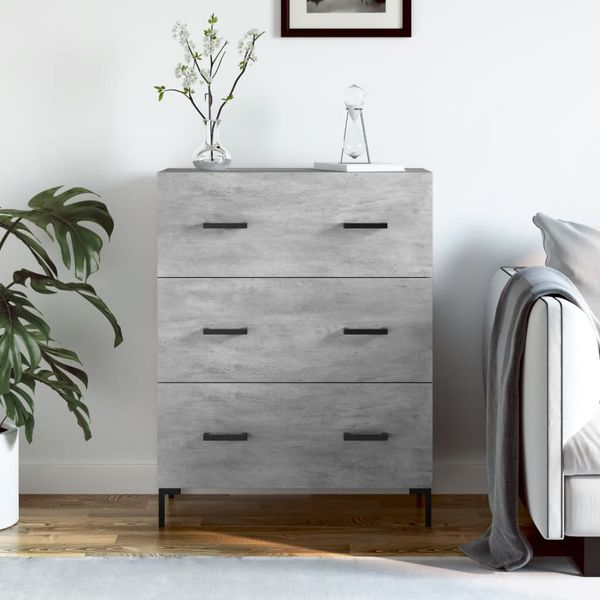 vidaXL Komoda betónovo sivá 69,5x34x90 cm kompozitné drevo
