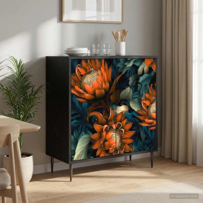 vidaXL Servírovacia skriňa LOCHEM Čierny dub 69 x 33 x 76 cm