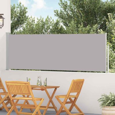 vidaXL Zaťahovacia bočná markíza na terasu 100x500 cm, sivá
