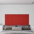 vidaXL Nástenné panely 12 ks vínovočervené 60x15 cm umelá koža 1,08 m²