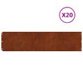 vidaXL Obrubník trávnika 20 pcs 25 x 103 cm Poveternostne odolná oceľ