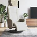 vidaXL Sklápacie kreslo s opierkou na nohy krémové umelá koža