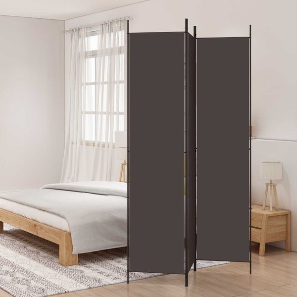 vidaXL 3-panelový paraván hnedý 150x220 cm látka