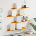 vidaXL Závesná polica 4 ks Horčicová žltá 60 x 8,5 x 2,5 cm Oceľ