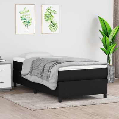 VidaXL Posteľný rám s boxspringom Čierna 90x200cm Látka
