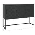 vidaXL Komoda čierna 105x35x75 cm oceľ