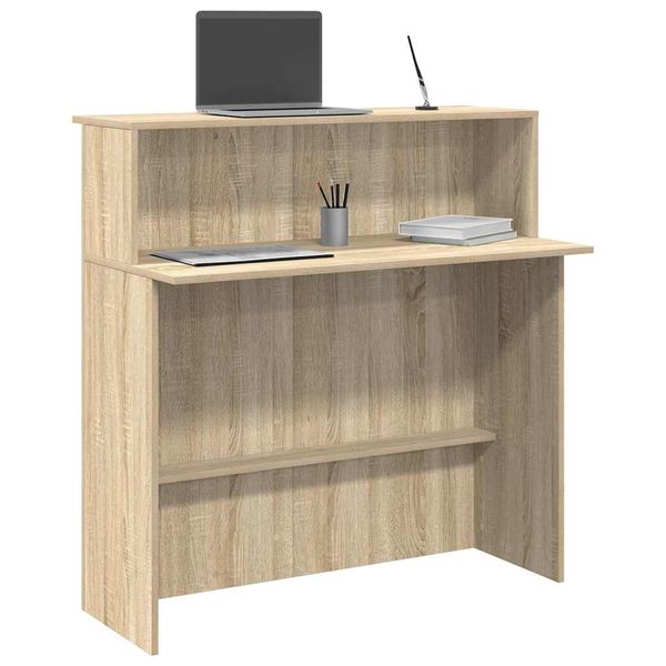 vidaXL Recepčný pult, dub sonoma, 100x50x103,5 cm, imitácia dreva