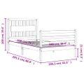 vidaXL Rám postele s čelom biely 100x200 cm masívne drevo