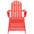 vidaXL Záhradná stolička Adirondack s otomanom jedľový masív červená