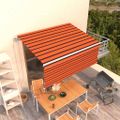 vidaXL Automatická markíza s tienidlom 3,5x2,5m oranžovo-hnedá
