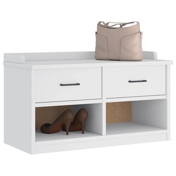 vidaXL Lavica do predsiene SANDNES biela 87x40x50 cm borovicový masív