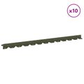vidaXL Obrubník trávnika 10 ks 102 x 4 x 4 cm Oceľ Olivovo zelená