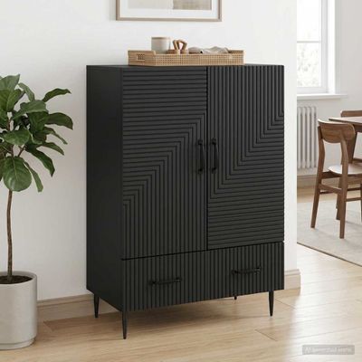 vidaXL Servírovacia skriňa Čierna 66 x 34,5 x 95 cm Kompozitné drevo