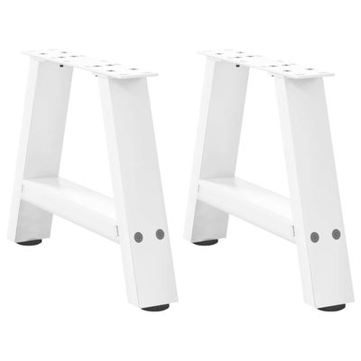 vidaXL Nohy konferenčného stolíka v tvare A, 2 ks, biele, 40 x (30-31) cm, oceľové