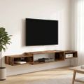 vidaXL Nástenný TV kabinet Nástenná montáž Dymový dub 180 x 28 x 21 cm