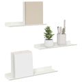 vidaXL Závesná polica 3 ks Biely 40 x 9 x 2,5 cm Oceľ