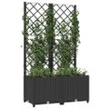 vidaXL Záhradný kvetináč s mriežkou čierny 80x40x136 cm PP