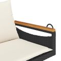 vidaXL Hojdacia lavica s vankúšmi čierna 109x62x40 cm polyratan