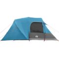 vidaXL Dómový stan pre 4 osoby so strechou Modrá 455 x 252 x 178 cm