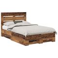 vidaXL Rám postele Staré drevo 135 x 190 cm Kompozitné drevo