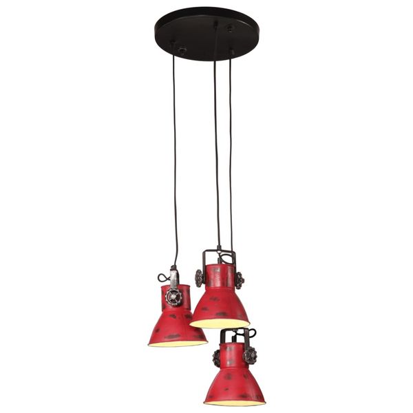 vidaXL Závesná lampa 25 W šmuhovaná červená 30x30x100 cm E27