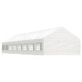 vidaXL Altánok so strechou, biely 17,84x5,88x3,75 m, polyetylén