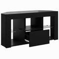 vidaXL Rohový LED TV kabinet 100 x 40 x 50 cm Čierna Kompozitné drevo