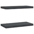 vidaXL Nástenné police 2 ks 50x23,5 cm čierne nehrdzavejúca oceľ