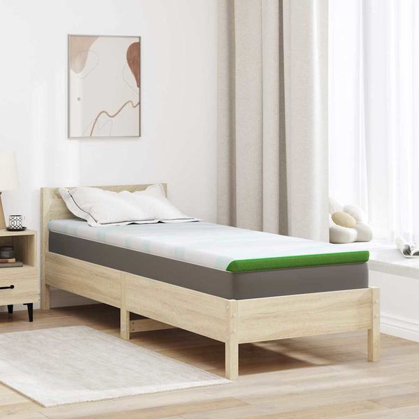 vidaXL Matracová podložka Biela a zelená 70 x 200 cm Jacquardová látka