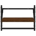 vidaXL Nástenné police s tyčami 2 ks hnedý dub 40x25x30 cm