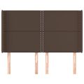 vidaXL Čelo postele so záhybmi hnedé 147x16x118/128cm umelá koža