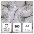 LED svetelný reťazec - svietiace trsy, nano, 5,2 m, vnútorný, studená biela, časovač