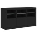 vidaXL Komoda s LED svetlami čierna 123x37x67 cm