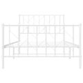 vidaXL Kovový rám postele s predným a zadným čelom biely 100x200 cm